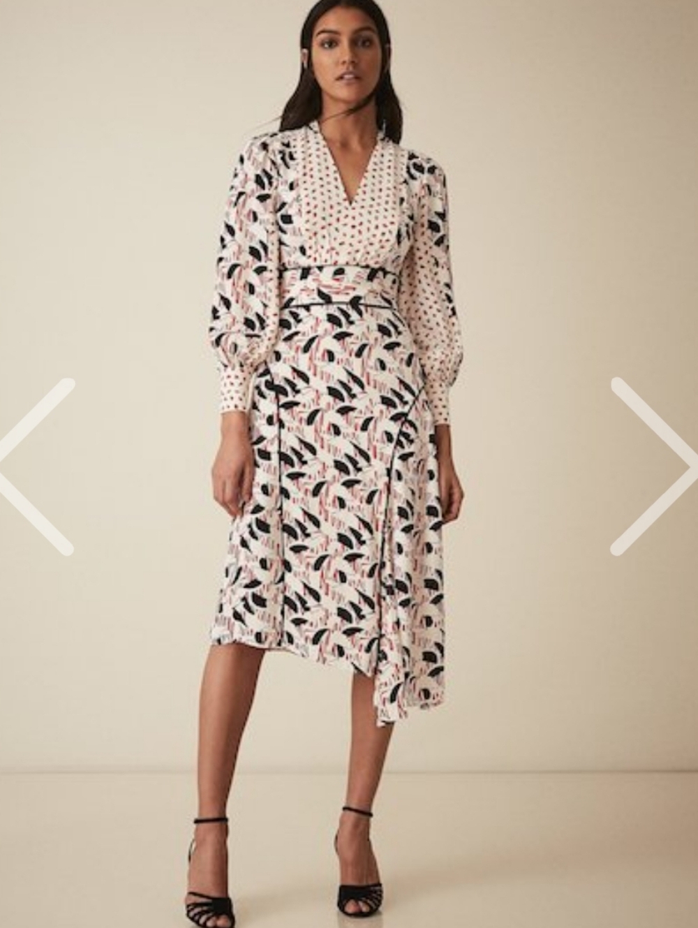 Reiss Emmi Floral Print Midi Dress